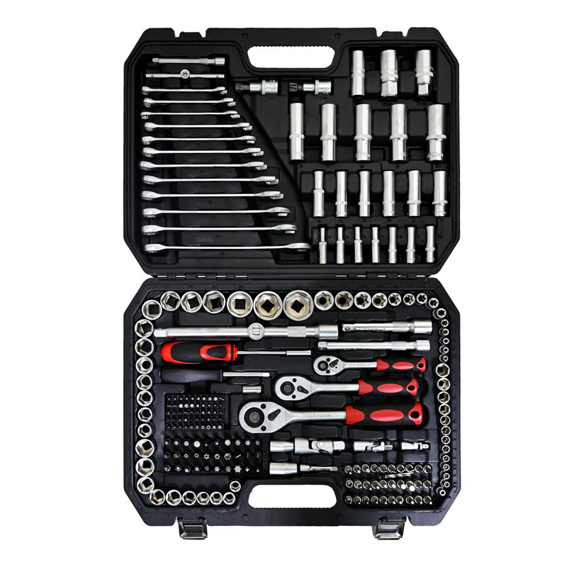 Tool Kit and Socket Wrench Set 216pcs - Basic Portable Manual Repair Tool Set for Home Use, Includes Case and Ratchet Wes and Wrenches, Suitable for Men and Women