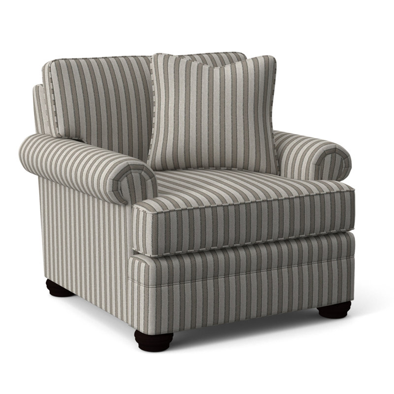 Kensington Armchair, Black Buffalo Check; 0120-81, Java Finish