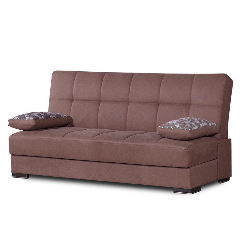 Geidy Twin 74'' Upholstered Convertible Sofa, Brown Chenille