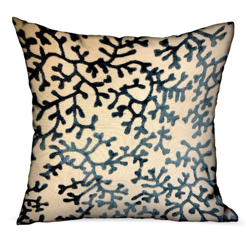 Jaune corail, crème de luxe Coussin décoratif, Jaune / Mauve, 26 po x 26 po