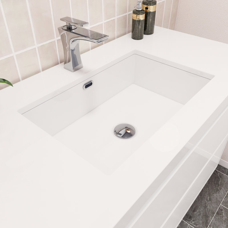 Azden 42" Wall-Mounted Single Bathroom Vanity Set, High Gloss White