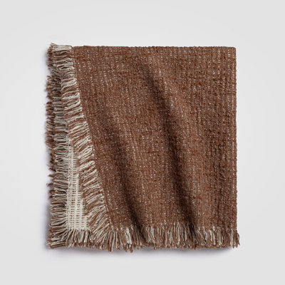 Reversible Chestnut Harmony Throw, Brown Throw Blanket For Couch or Bed, Soft Throw Blanket