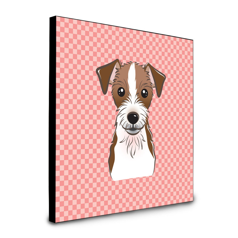 Panneau mural d’art Dungorbery, Rose, Jack Russell terrier brun
