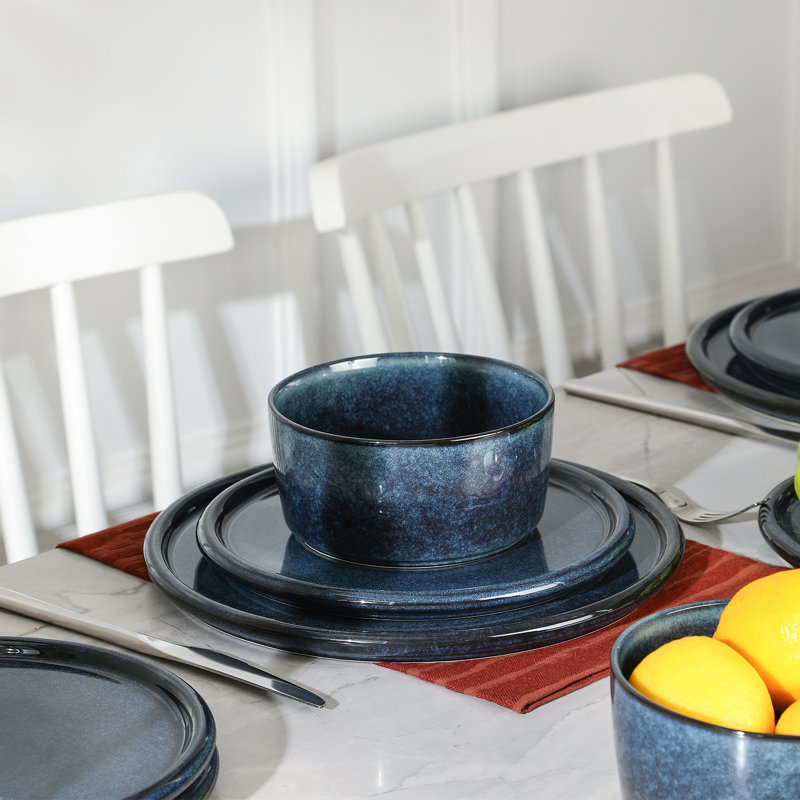 Stone Lain Eden 24-Piece Dinnerware Set Stoneware, Blue
