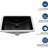 Black Ceramic Undermount Sink 21"X14.98", Modern Simplicity, Glossy Finish, Practical Overflow Function