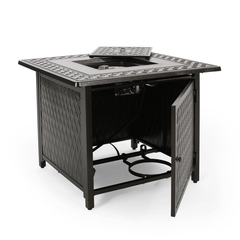 Ernesto Square Aluminum Propane Fire Pit Table