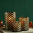 Bronze Set of 3 Metal Hurricane Candle Lanterns