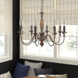 Lustre de style bougie à 8 lumières Aalst
