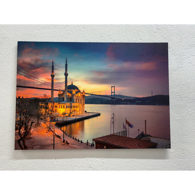 «Ortakoy Mosque», reproduction d'art sur toile, paysage de coucher de soleil à Istanbul, 1P, 35,5 po H x 47,3 po l
