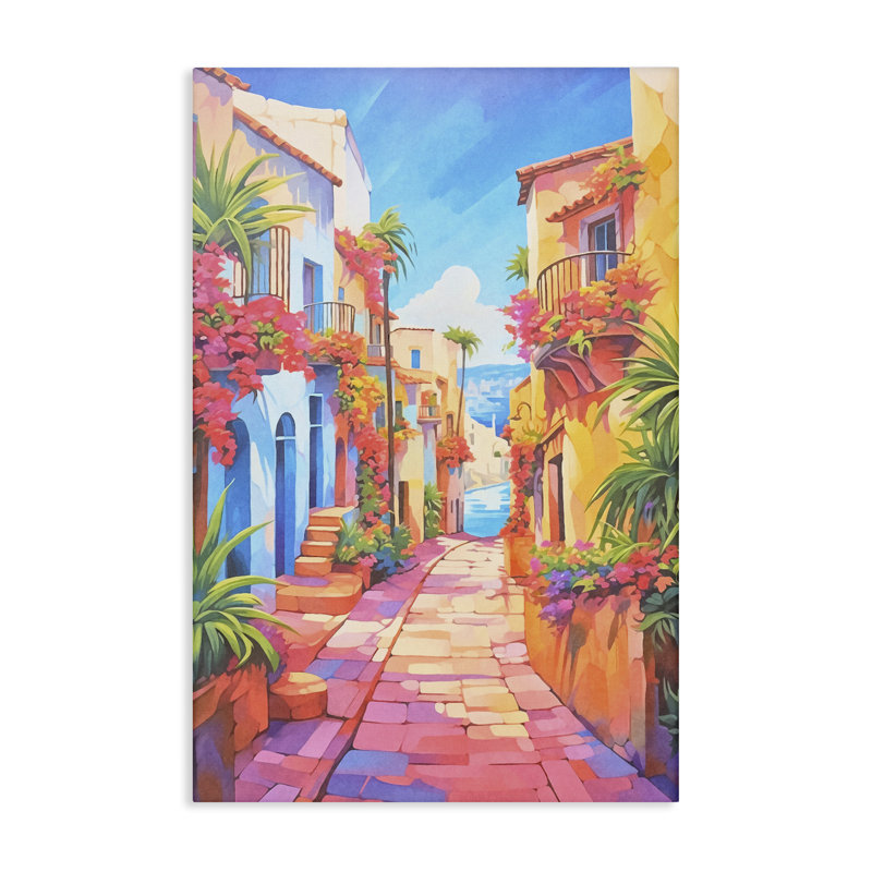 Art mural sur toile «Méditerranée moments» par Andrea Haase, H 24 po x l 16 po