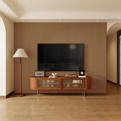 2 panneaux muraux à lattes acoustique PCS, aspect éco-bois pour mur / plafond de maison / bureau
