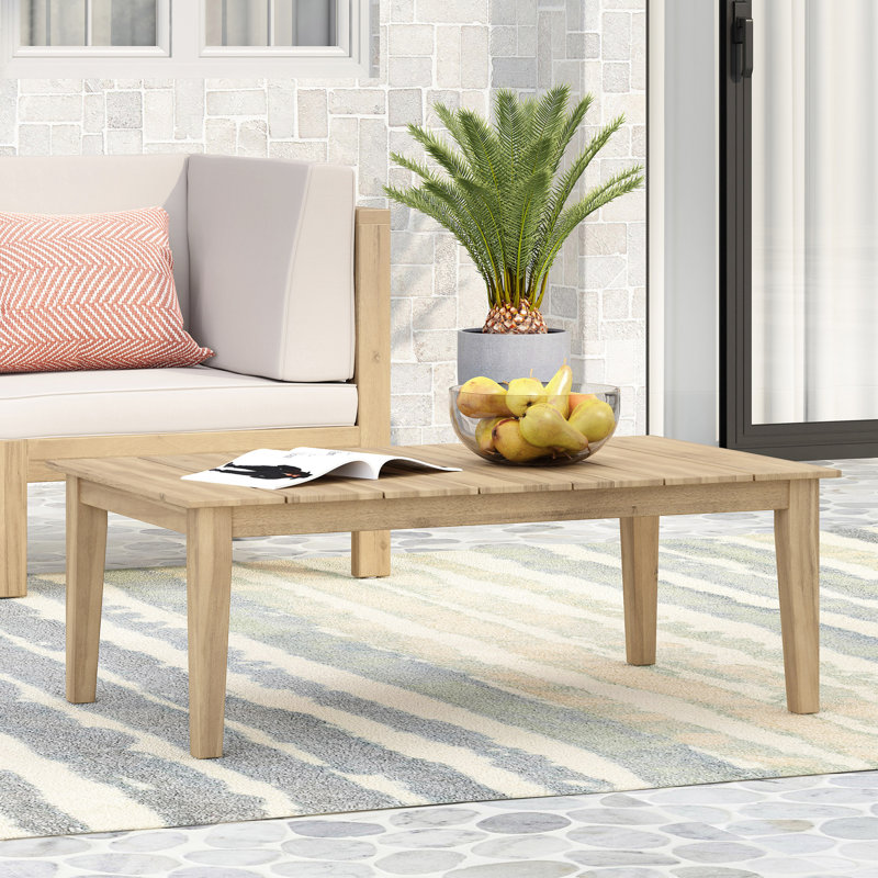 Table basse d'extérieur en bois d'acacia