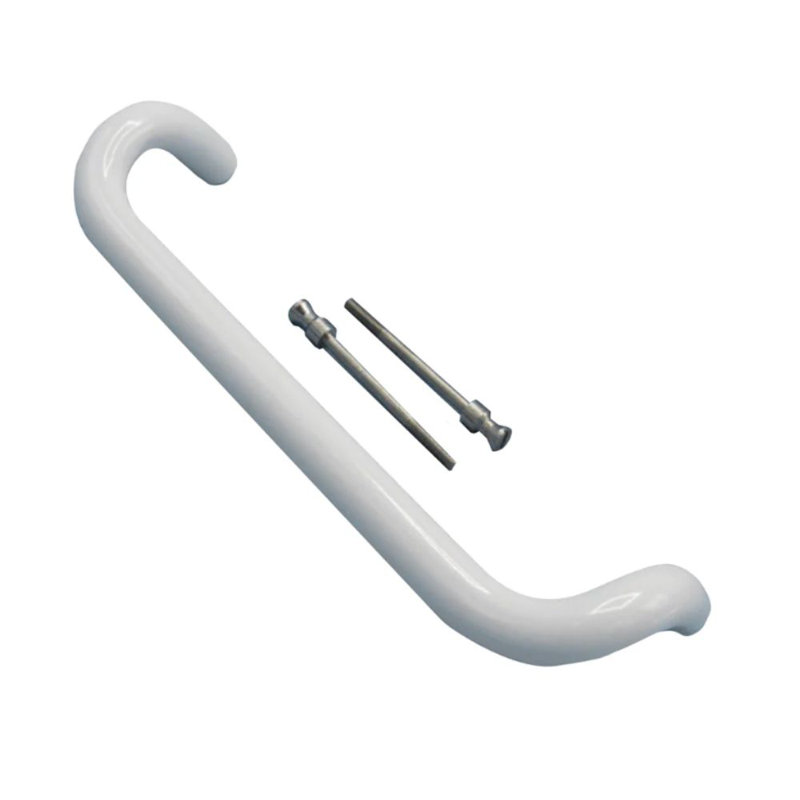Poignée de porte blanche TM, trou de 9 1/2 po, poignée tubulaire
