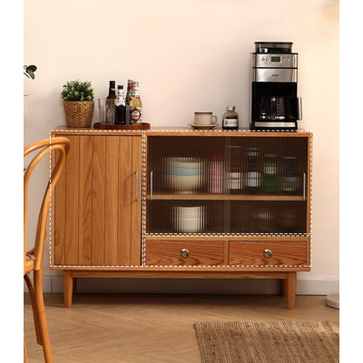 Scandinavian-style Oak & Glass Sideboard