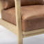 Chaise d'appoint en tissu crème 28,0L x 34,1W x 34,4H en bois brun clair-1664557564