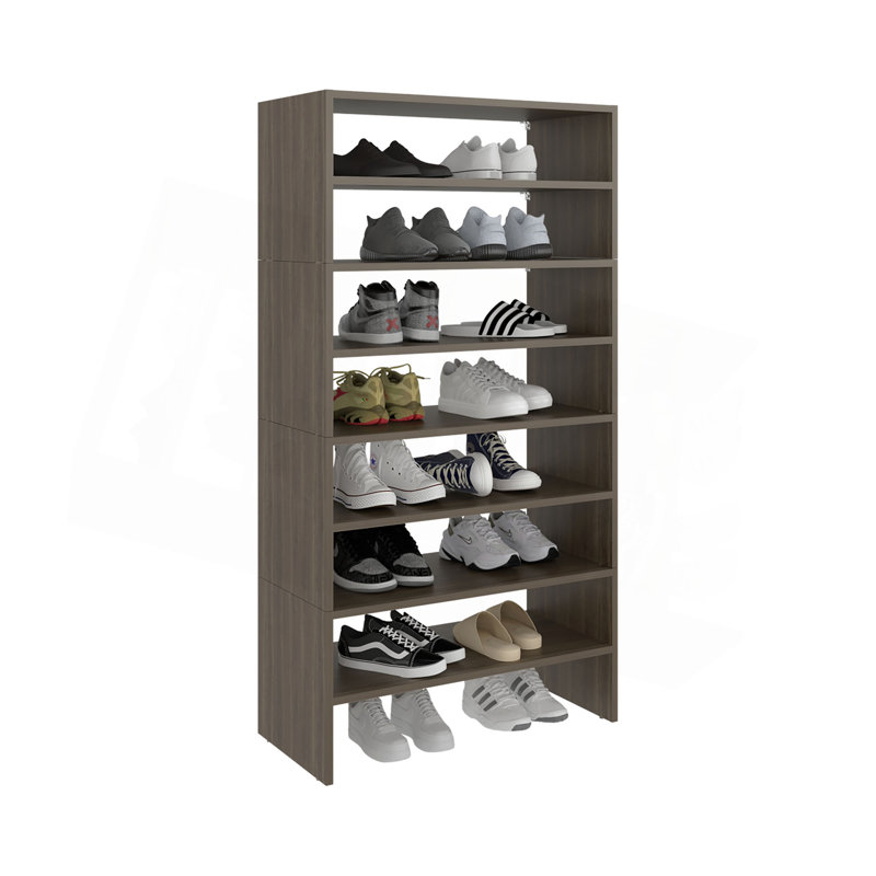 Rangement à chaussures Sahara, (8 tablettes) H 54,3 po x l 28,3 po x P 13,4 po, Gris