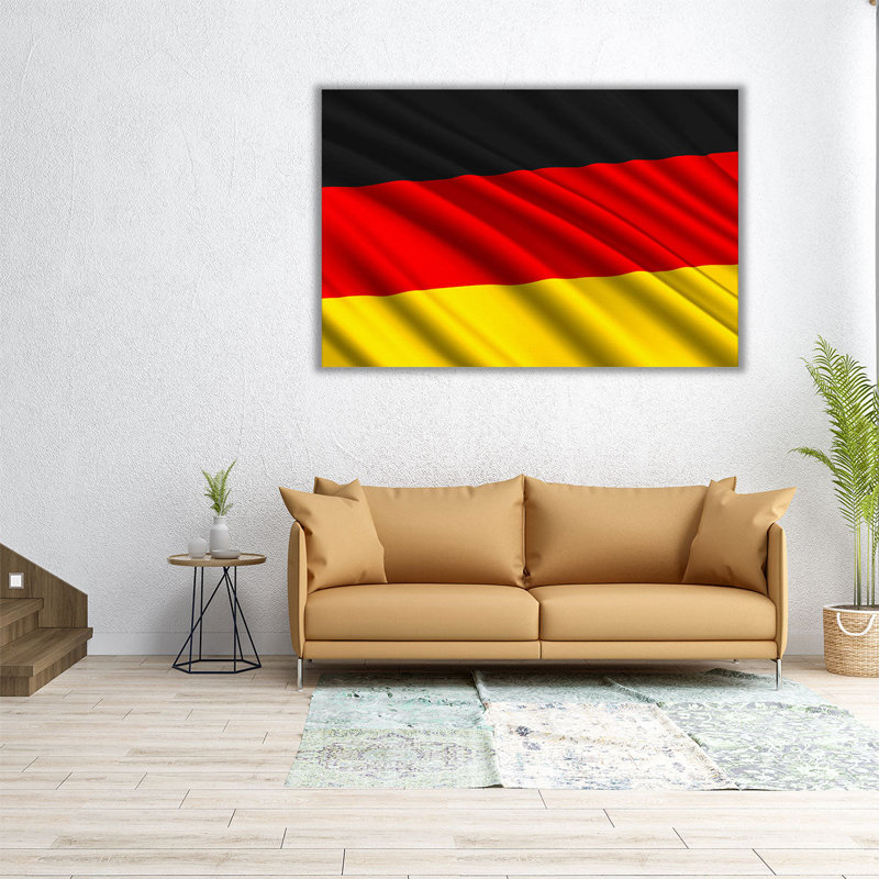 Drapeau allemand, impression sur toile, H 20 po x l 30 po