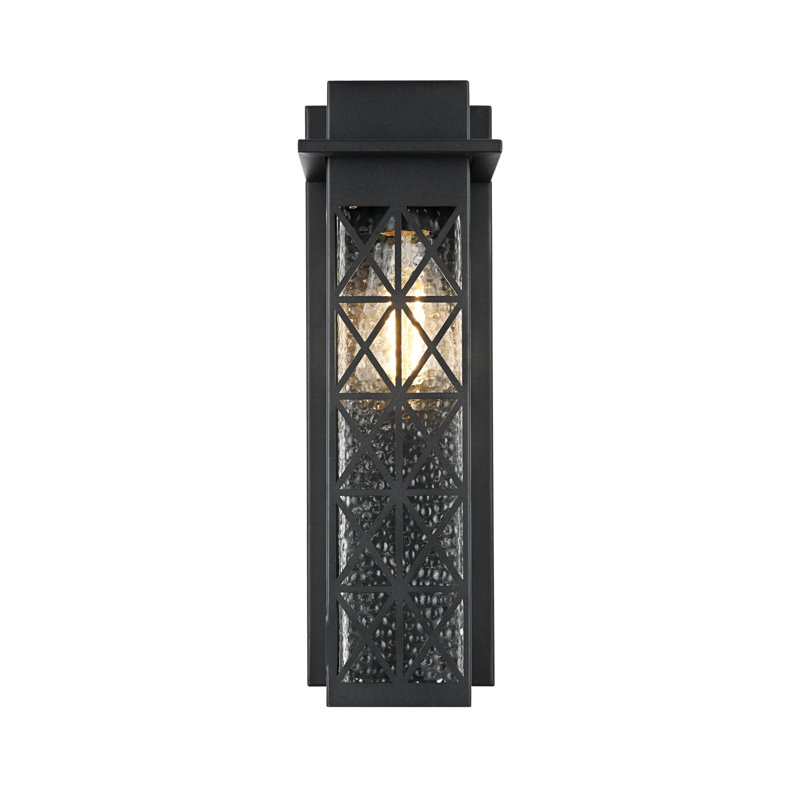 Moxley Outdoor Wall Sconce in Black, 15" H x 5" W x 5" D