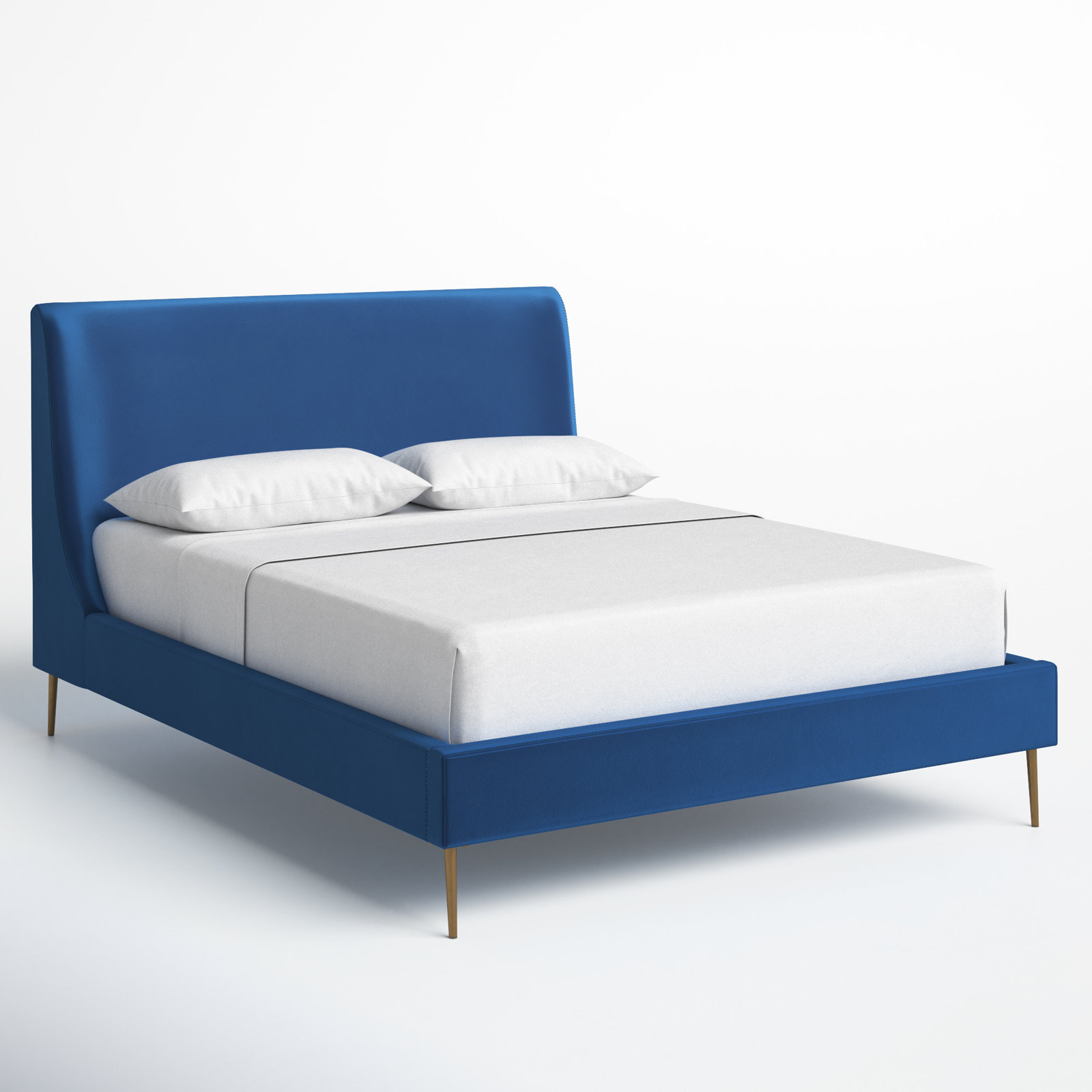 Venedy Upholstered Wingback Bed, King, White