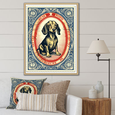 " Retro Illustration Of Cute Dachshund "