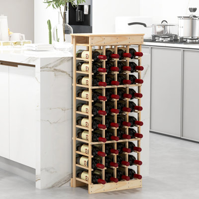 Sirias Solid Wood Wine Bottle Rack Yellow