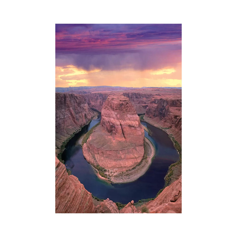Storm Clouds Over The Colorado River At Horseshoe Bend Near Page by Tim Fitzharris - Wrapped Canvas Print