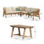 Wooden Garden Corner Dining Sofa Set with LED Parasol-1563300143