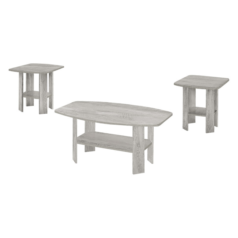 Élégante table de salon grise pour le décor: tables basses, de bout et d'appoint en stratifié avec tablette