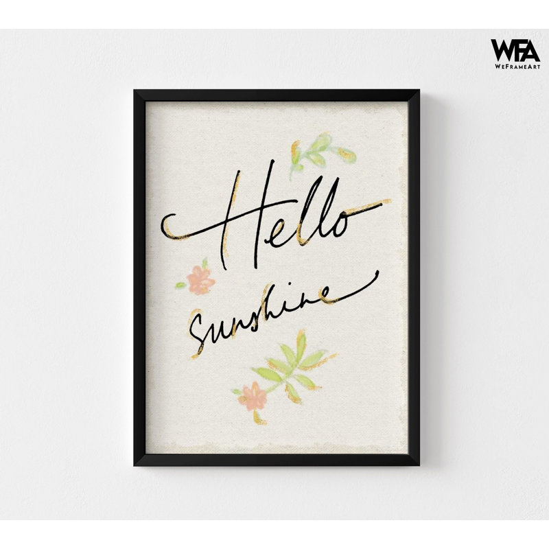 «Good Morning», affiche moderne, affiche florale Hello, Sans cadre sans passe-partout, H 12 po x l 16 po