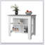 Îlot de cuisine à 3 tablettes Rockaway avec plateau de table résistant aux bactéries et grand espace de rangement, parfait pour les cuisines modernes-1754167691-1754167694
