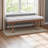 Islas Grayish Beige Fabric Upholstered Bench with Channel Tufting, 17.87" H X 47.87" W X 17.83" D