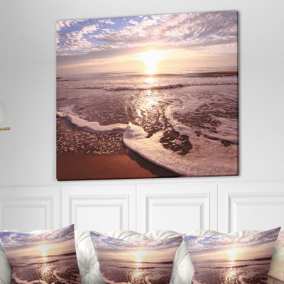 Lever de soleil à la plage, reproduction de photo sur toile tendue