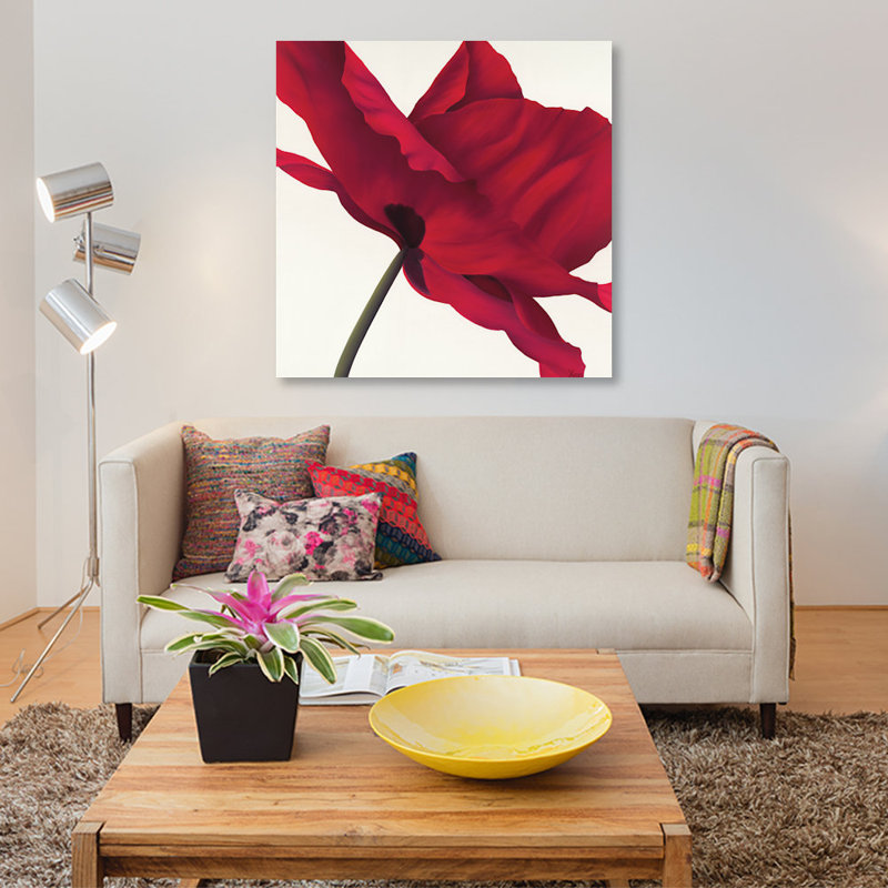 « papaver i », impression sur toile, H 48 po x l 48 po x P 1,5 po, Toile tendue, Pas de tapis
