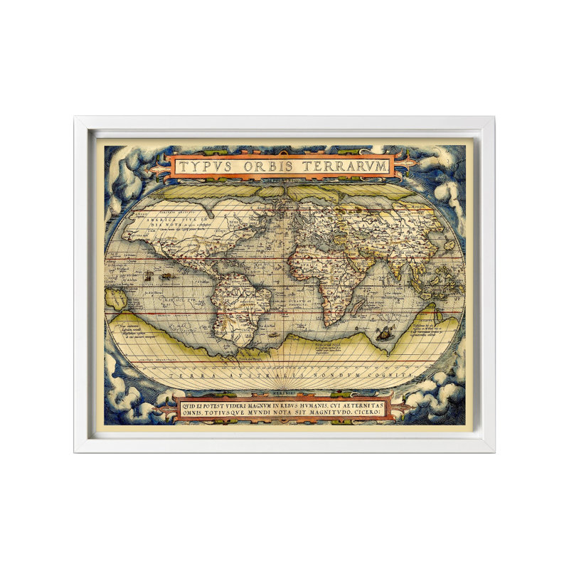 Theatrum Or bis Terrarum, H 12 po x l 16 po, Canevas, Encadrement blanc