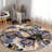Dichiera Floral Brown/Navy/Cream Non-Slip Rubberback Area Rug-1042338011