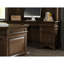Bureau en chêne bruni avec cinq tiroirs, conception pratique, commodité ergonomique, 31,91h x 66w 24d pouces, 5 tiroirs, chêne, pour organisation, grain de bois