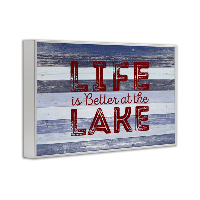 «Life At Lake», art de la giclée rayée par SD Graphics Studio, Estampe numérique encadrée blanc bord de mer