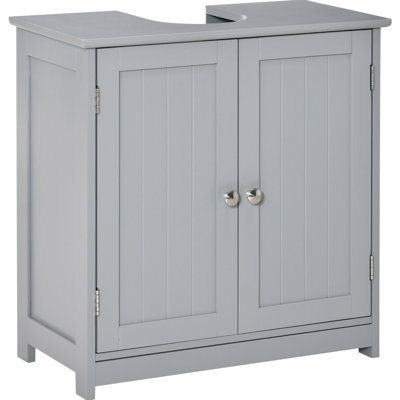 Gray Under Sink Bathroom Vanity Cabinet - , Space Saving With Adjustable Internal Shelf For Hygiene Products And Daily Use Needs Storage Gray, U-Shape