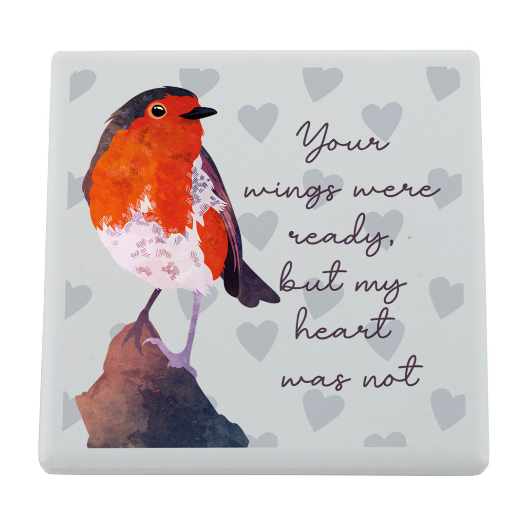 Your Wings Were Ready Festive Robin Christmas Ceramic Block Alleigh Animals Decorative Slates