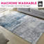 Blue Abstract Rug, Stain Resistant Area Rug For Bedroom, & Dining Room-952931995
