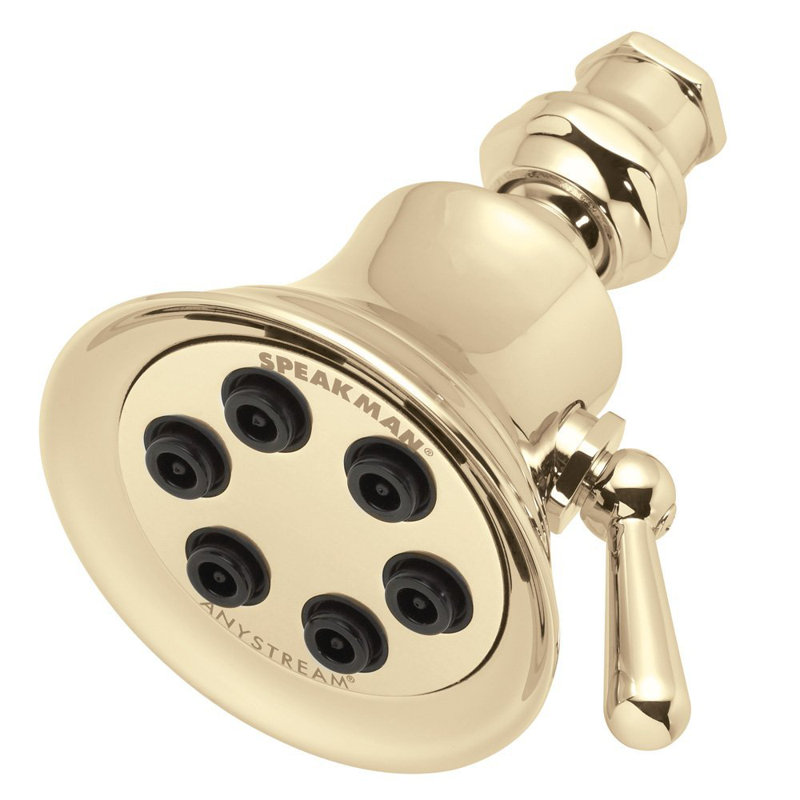 Pomme de douche réglable Retro, Laiton poli