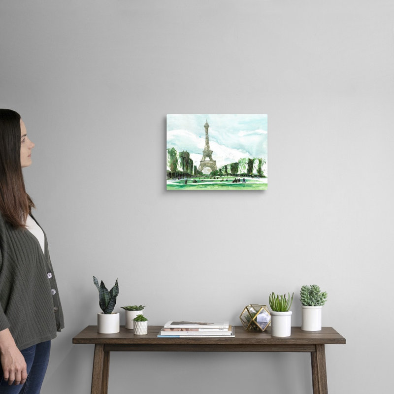 Reproduction d’art sur toile, "tour Eiffel, Paris" par Eleanor Doughty, Toile tendue, H 12 po x l 16 po x P 1,25 po