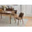 Upholstered Dining Chair with Wood Legs, Wing Backrest, Wooden Kitchen Chair with Thick Cushions-1358806766