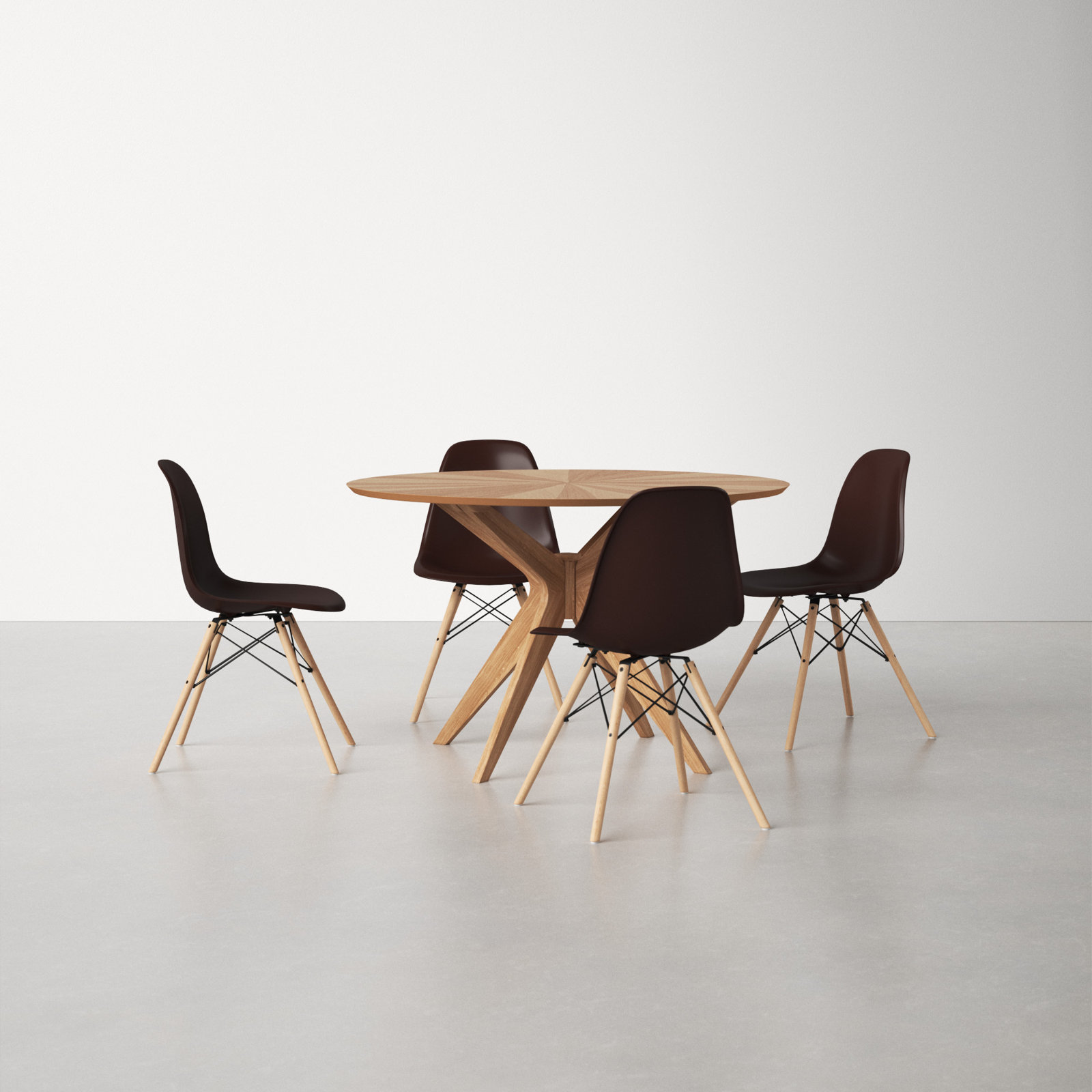 Jordan 4 - Person Dining Set, Brown, Walnut, Natural