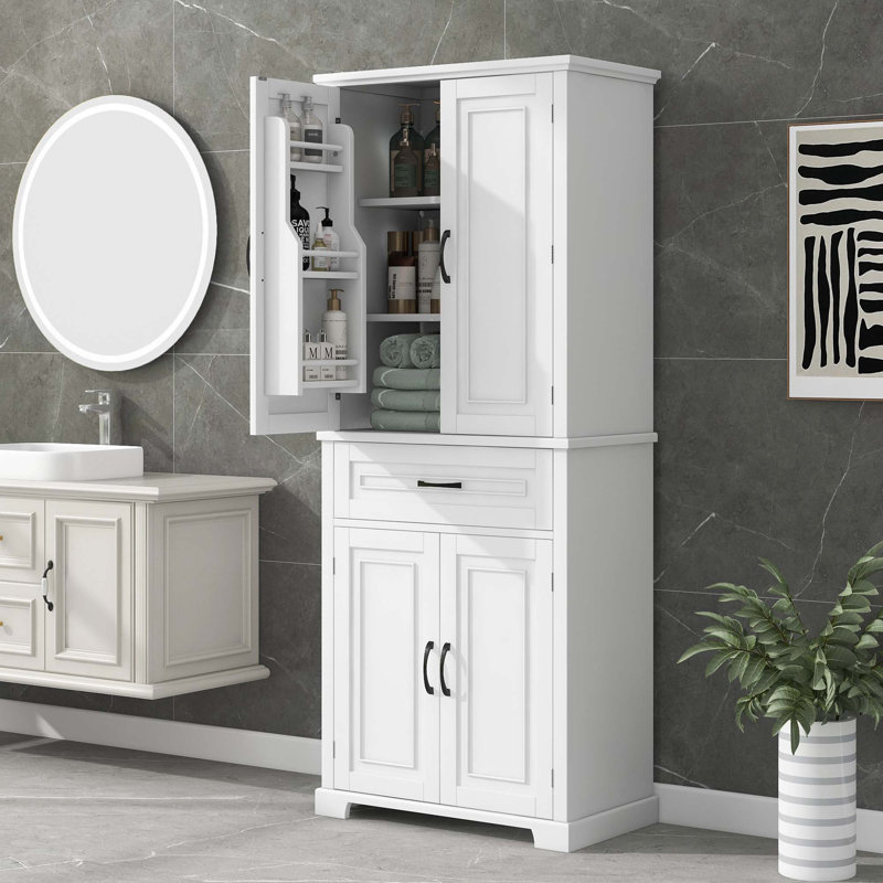 Bathroom Storage Cabinet, White