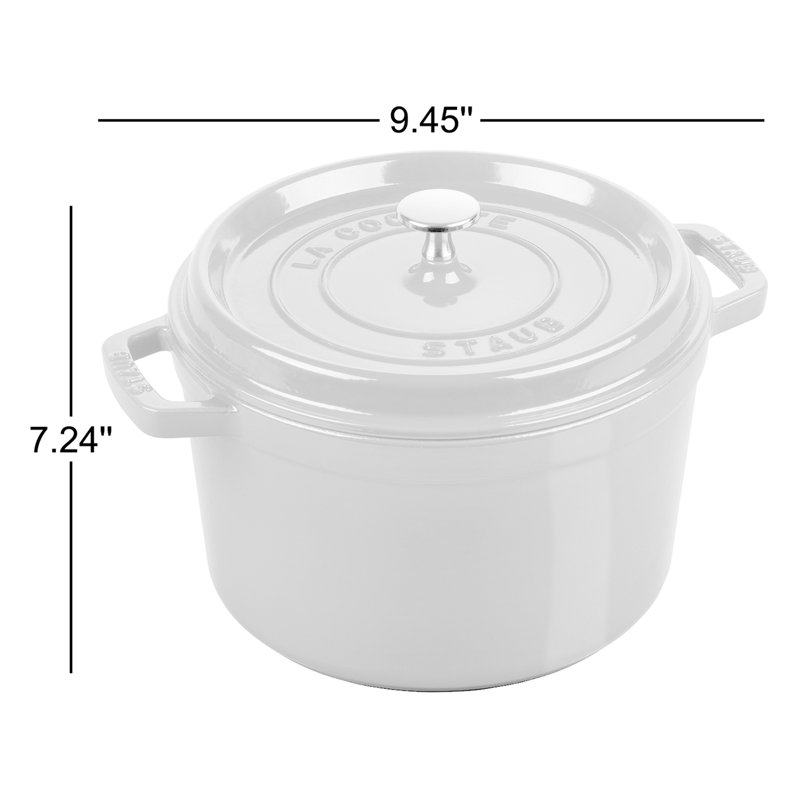 Staub Cast Iron 5-qt Tall/Deep Round Cocotte, Red