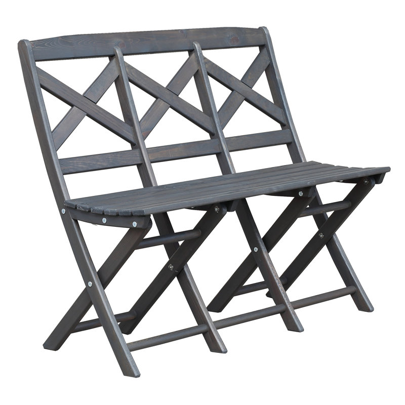 Arlott Solid Wood Pine Outdoor Bench, Taupegrey