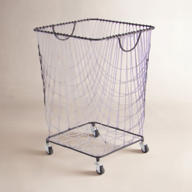 Chariot de rangement en métal avec roulettes et poignées, Noir, Petit (H 24 po x l 16 po x P 16 po)