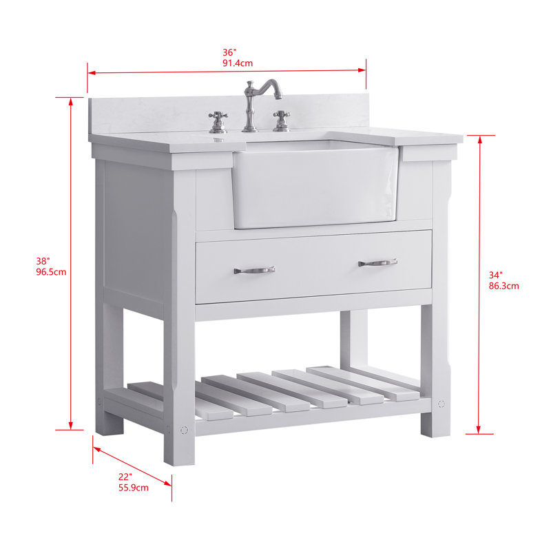 Meuble-lavabo simple 36 po Rosana, Blanc