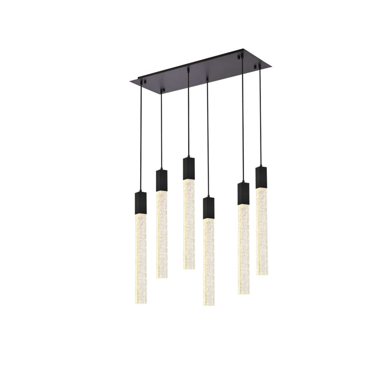 Suspension Berloz 6 lumières noire, Black